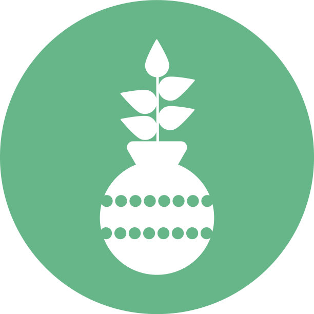 室内植物盆栽块和平面风格的图标图片下载