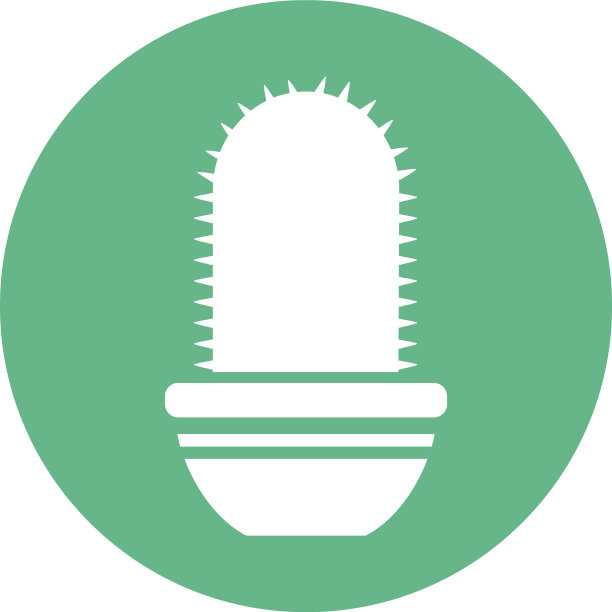 仙人掌与盆栽块和平面风格的图标图片下载