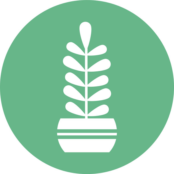 室内植物盆栽块和平面风格的图标图片下载