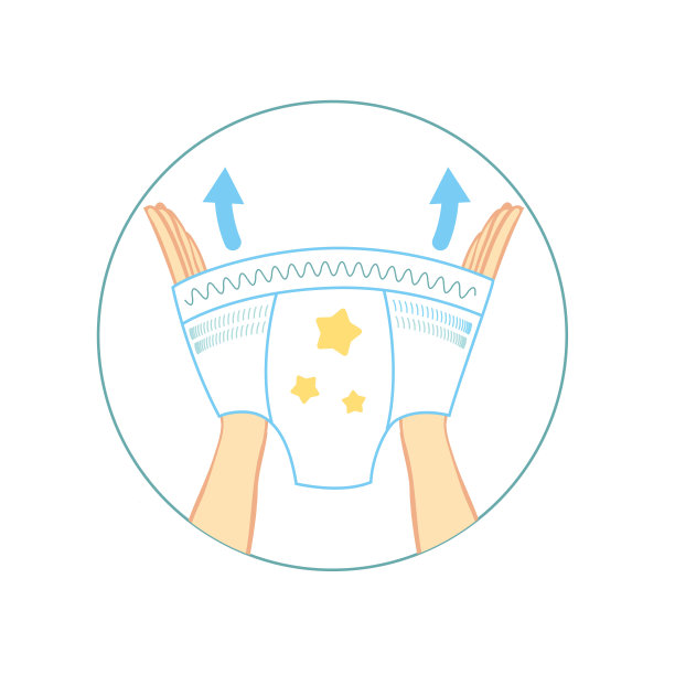 婴儿信息图的尿布内裤。孩子们的裤子，带有图标的特征。防潮、透气性、弹性、抗菌。图片下载