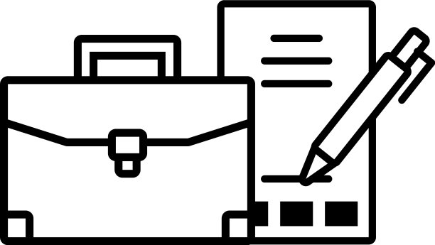 白色背景上的带有SEO图标的公文包图片下载