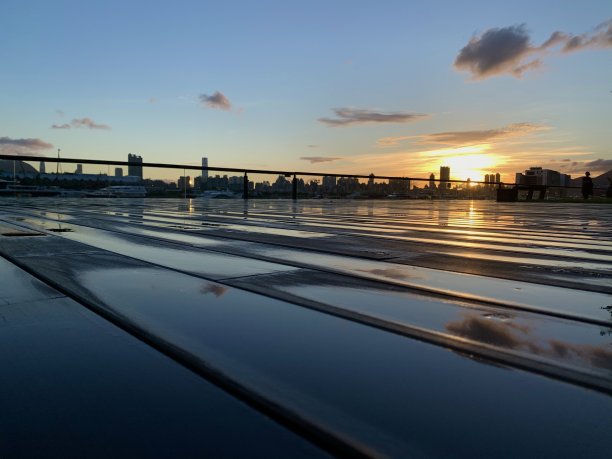 海港公园景观香港雨后日落图片下载