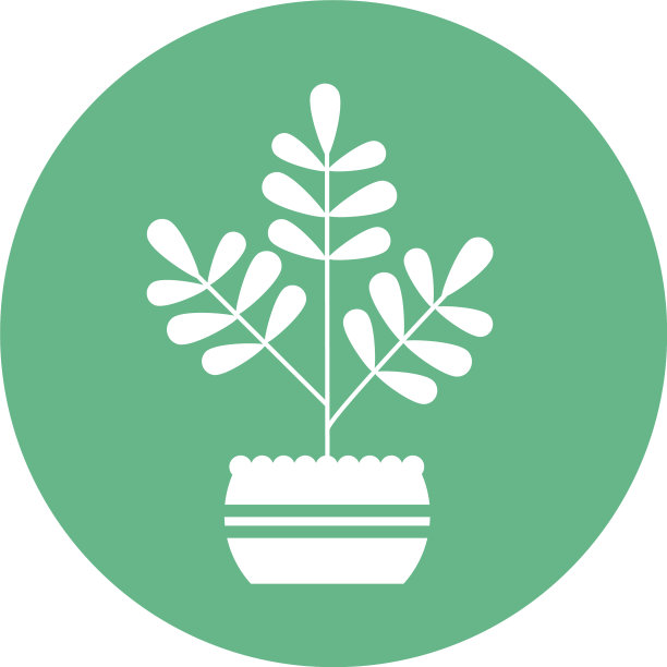 室内植物盆栽块和平面风格的图标图片下载