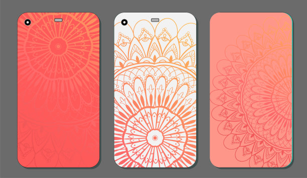 手机套曼荼罗设计。古典装饰元素。手绘背景。伊斯兰，阿拉伯，印度，奥斯曼帝国的主题图片下载