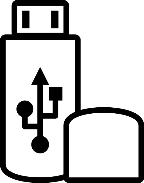白色背景下的通用闪存盘图片下载