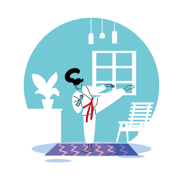 一名妇女在家接受隔离训练图片下载