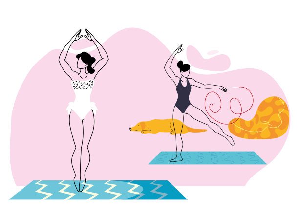 妇女在家接受隔离培训图片下载