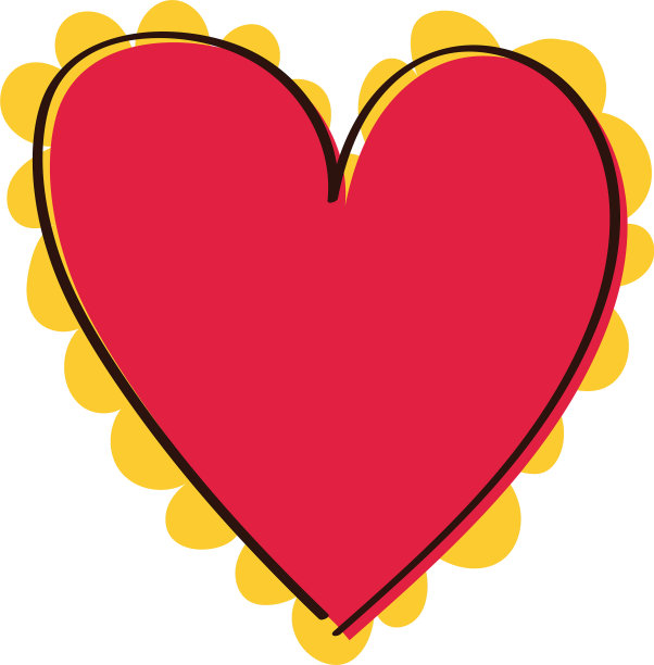 情人节快乐心形手绘风格图片下载