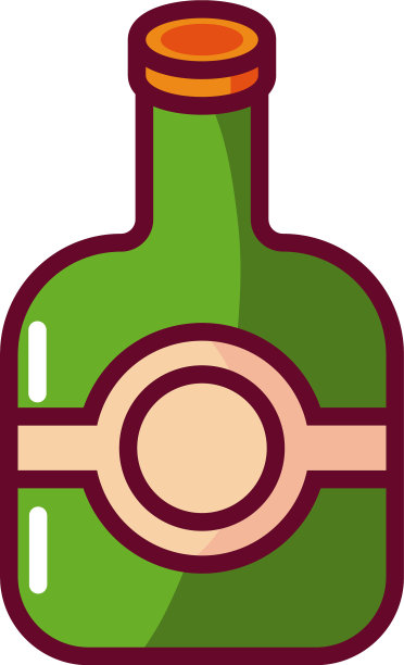 威士忌酒瓶图标灌装风格设计图片下载