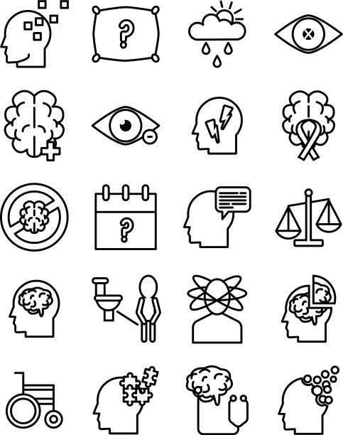 捆绑老年痴呆症图标图片下载