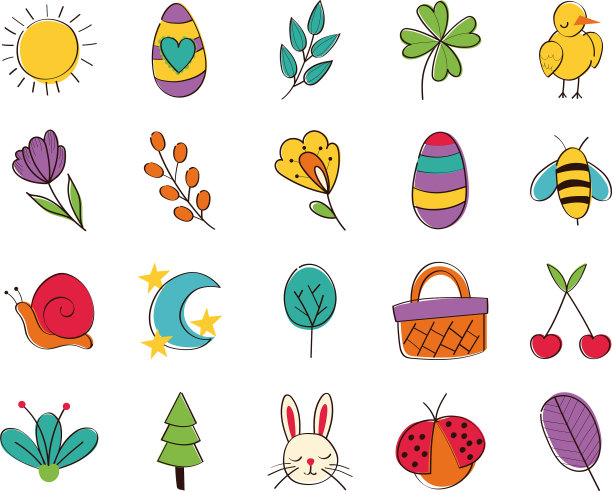 捆绑弹簧套手绘图标图片下载