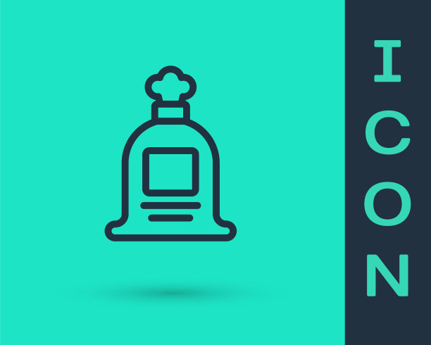 黑色线完整袋图标孤立在绿色背景上。向量图片下载