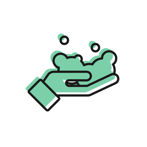 黑线洗手用肥皂图标隔离在白色背景。用肥皂洗手可以预防病毒和细菌。向量图片下载