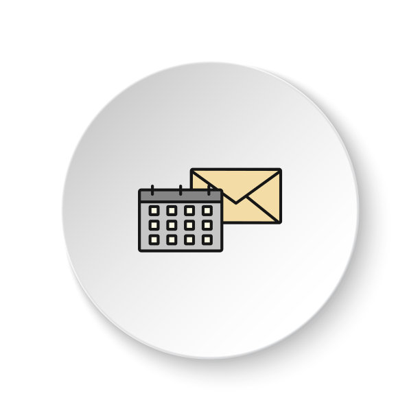 圆形按钮为网页图标，日历，帖子。按钮横幅圆形，徽章界面的应用说明图片下载