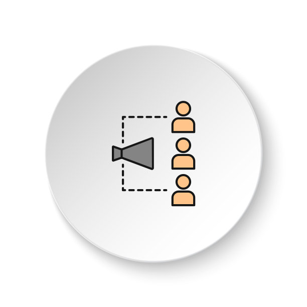 圆形按钮用于web图标，公告，客户，管理。按钮横幅圆形，徽章界面的应用说明图片下载