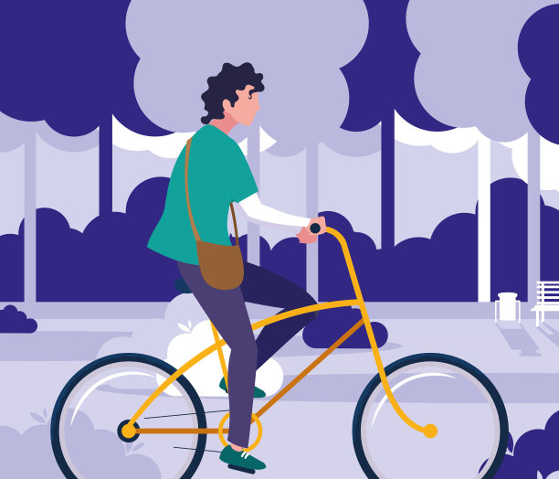 有自行车的男人有健康的生活方式图片下载