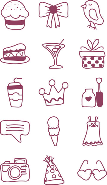 设置图标女孩在白色背景线图片下载