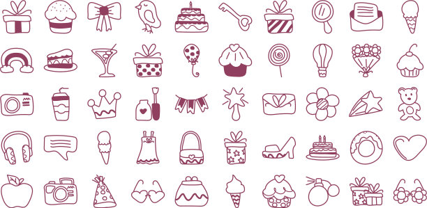 设置图标女孩在白色背景线图片下载