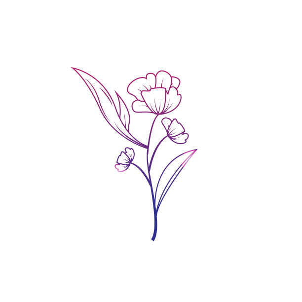 彩色剪影花图片下载