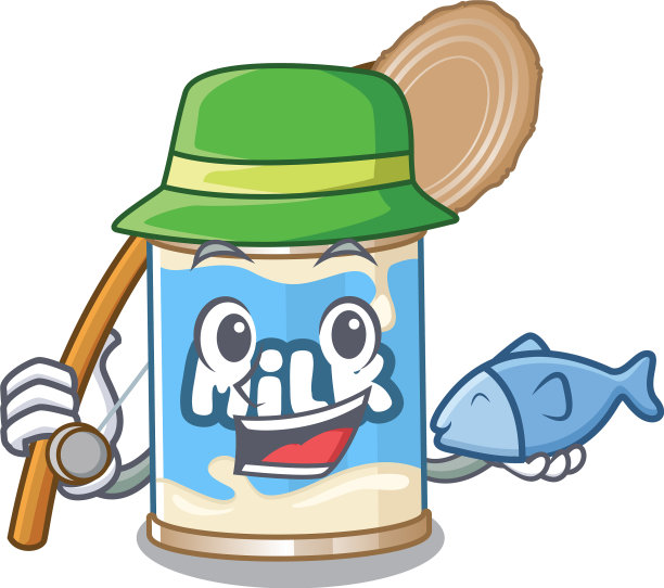 一幅快乐钓鱼炼乳图的设计图片下载