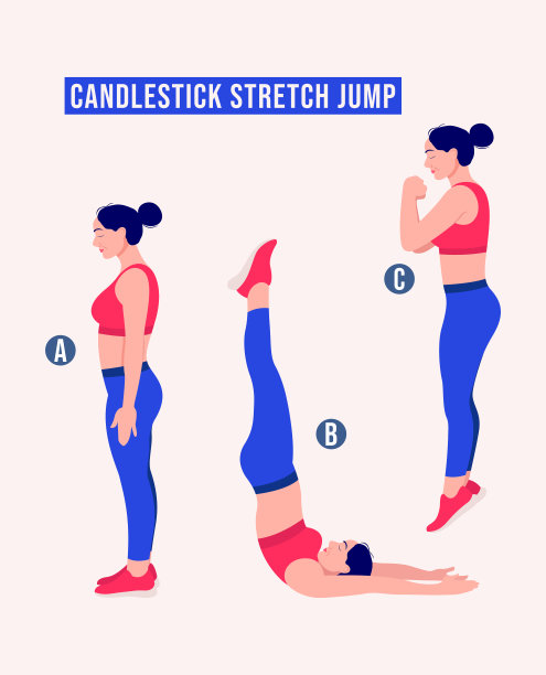 女性健身锻炼、有氧运动，矢量图图片下载