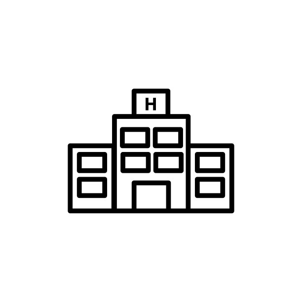 插图医院建筑图标矢量图形图片下载