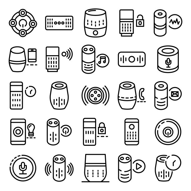 智能扬声器图标设置，轮廓样式图片下载