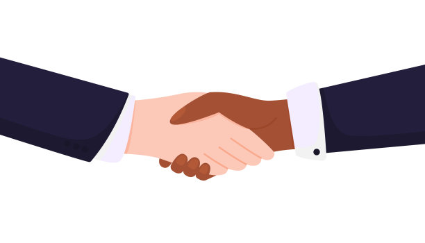 没有种族歧视。和白人和黑人握手。图片下载