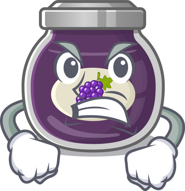 有生气的葡萄果酱卡通人物设计图片下载