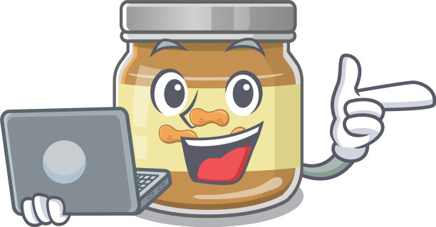 聪明的角色和花生酱一起工作图片下载