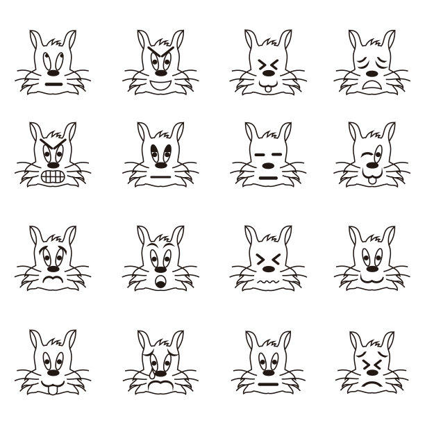 各种模型中的猫脸图标包含图标图片下载