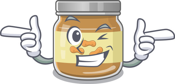 吉祥物卡通设计花生酱与眨眼图片下载