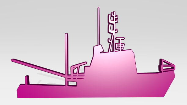 战船在阴影中站立。金属雕塑的3D插图在一个白色的背景与温和的纹理。国家和军队图片下载