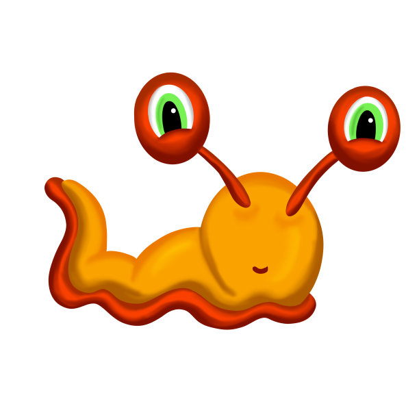 卡通蛞蝓蜗牛有趣的人物插图标志图片下载