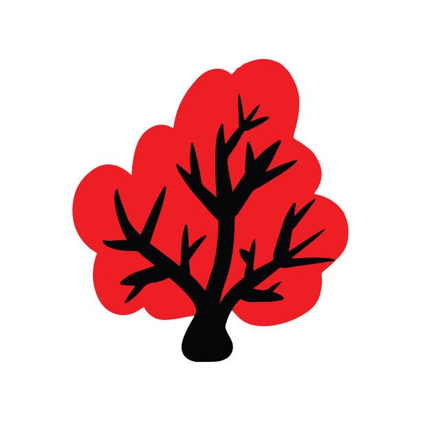 抽象卡通树插图图片下载
