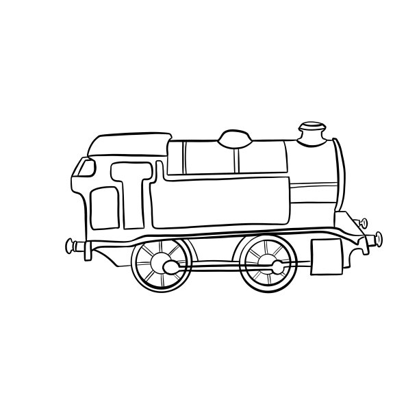 铁路列车的线条艺术插图图片下载