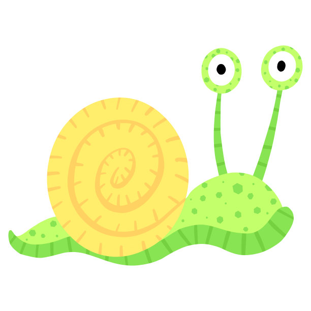 卡通蛞蝓蜗牛有趣的人物插图标志图片下载