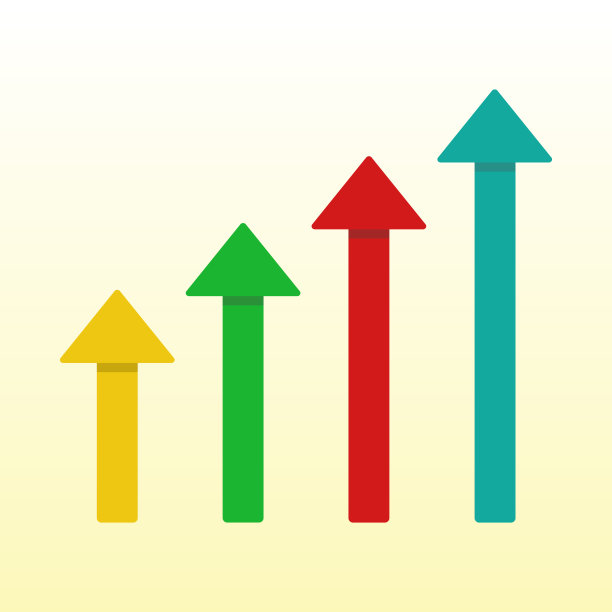 向上的彩色箭头矢量图标图片下载