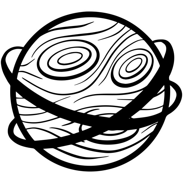 卡通插图的一个假想的植物在空间的标志或图标图片下载