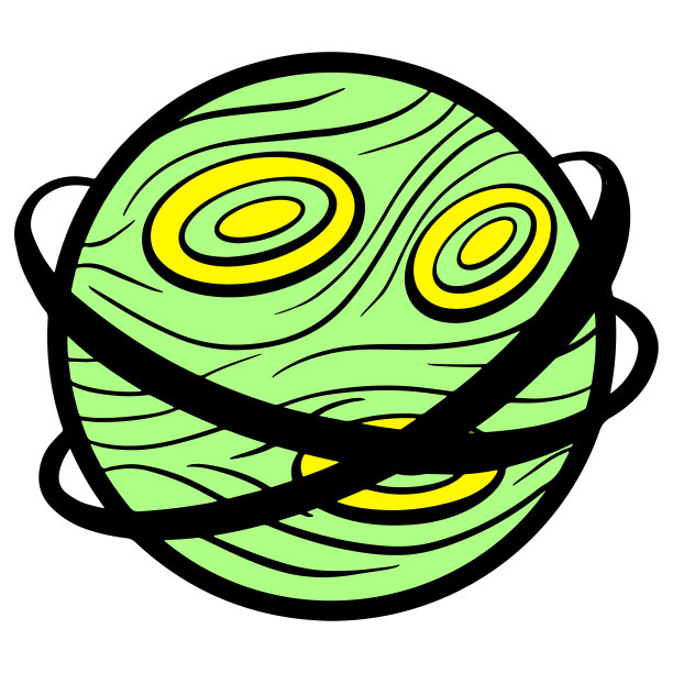 卡通插图的一个假想的植物在空间的标志或图标图片下载