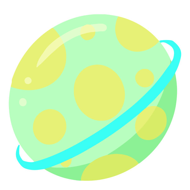 卡通插图的一个想象的植物在空间的标志或图标图片下载