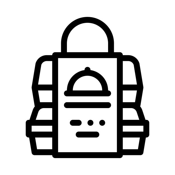 食物配送矢量描边图标图片下载