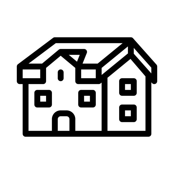房屋屋顶类型图标矢量轮廓插图图片下载