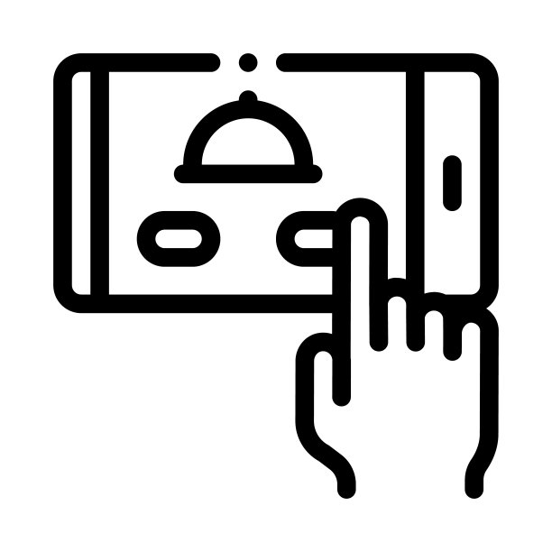 外卖手机app图标矢量轮廓插图图片下载