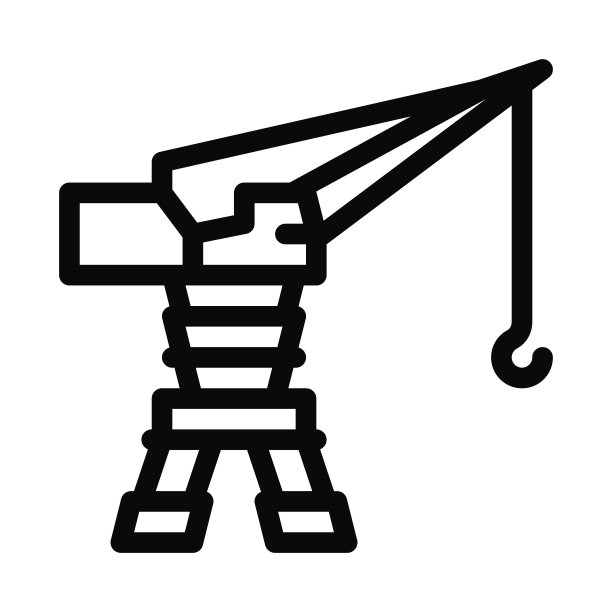 港口起重机图标矢量轮廓插图图片下载