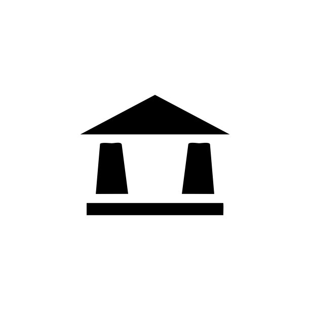 插图银行建筑图标的矢量图形图片下载