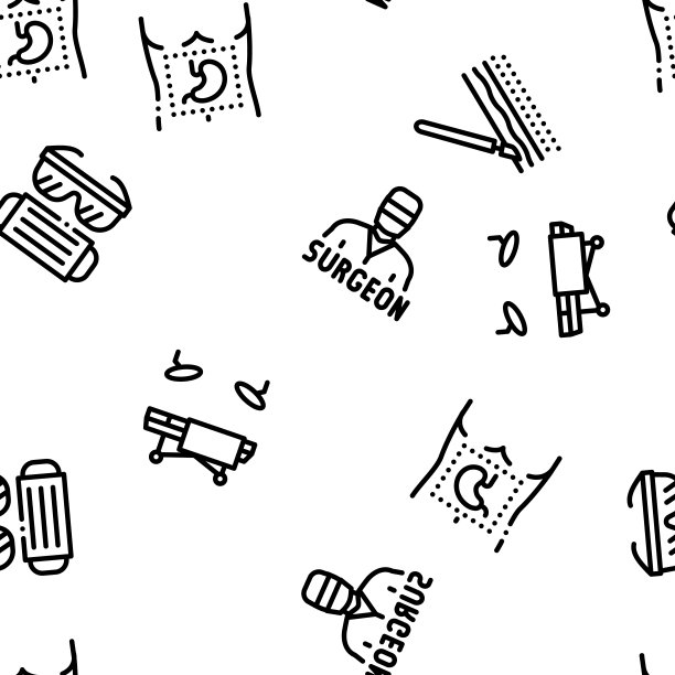 外科医生医学医生无缝模式向量图片下载