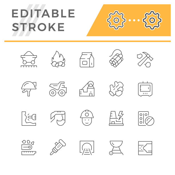 设置线条图标煤和木炭图片下载