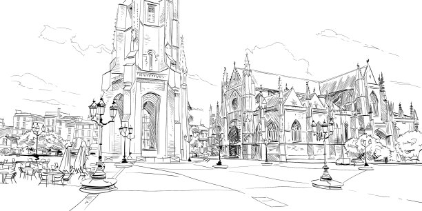 法国波尔多的圣米歇尔大教堂图片下载