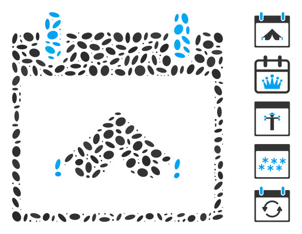 星点拼贴露营日历日图片下载